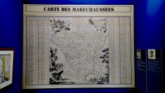 Carte de France de l'implantation de la maréchaussée en  1750